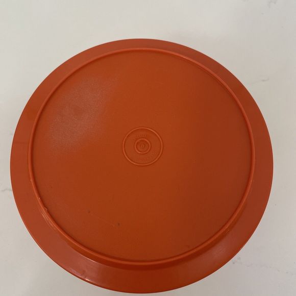 Lot of 2 Vintage‎ Tupperware #1207-44 Orange Seal N Serve Plate N' Bowl Combo - Picture 4 of 9